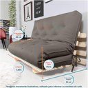 Ver imagem 6 de Sofa Cama Casal Futon Oriental Cinza com Madeira Maciça