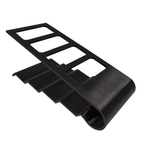 Suporte 3d Porta Controle Remoto 4 Divisórias Tv 20 Cm Preto