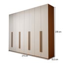Ver imagem 4 de Guarda-Roupa Casal Genova 8 Portas 6 Gavetas Freijó/Branco - Panorama Móveis