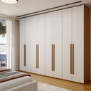 Ver imagem 1 de Guarda-Roupa Casal Genova 8 Portas 6 Gavetas Freijó/Branco - Panorama Móveis