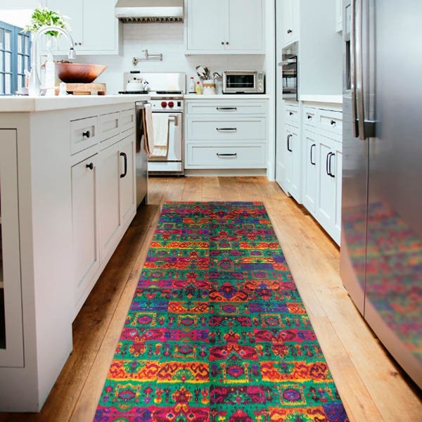 Tapete Passadeira de Cozinha Shai Antiderrapante-Vermelho-60x200 - 1