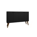 Ver imagem 3 de Balcão Aparador Buffe Retro 4 Pts Preto Lituania Casa Moderna