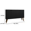 Ver imagem 4 de Balcão Aparador Buffe Retro 4 Pts Preto Lituania Casa Moderna