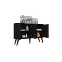 Ver imagem 2 de Balcão Aparador Buffe Retro 4 Pts Preto Lituania Casa Moderna