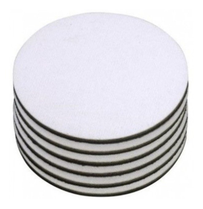 Bolacha Porta Copo em Mdf Branco 9x9 Cm Círculos Disco 80 Uni - 5