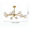 Lustre Dourado 9 Globos Lapidados Neotron 220v - 5