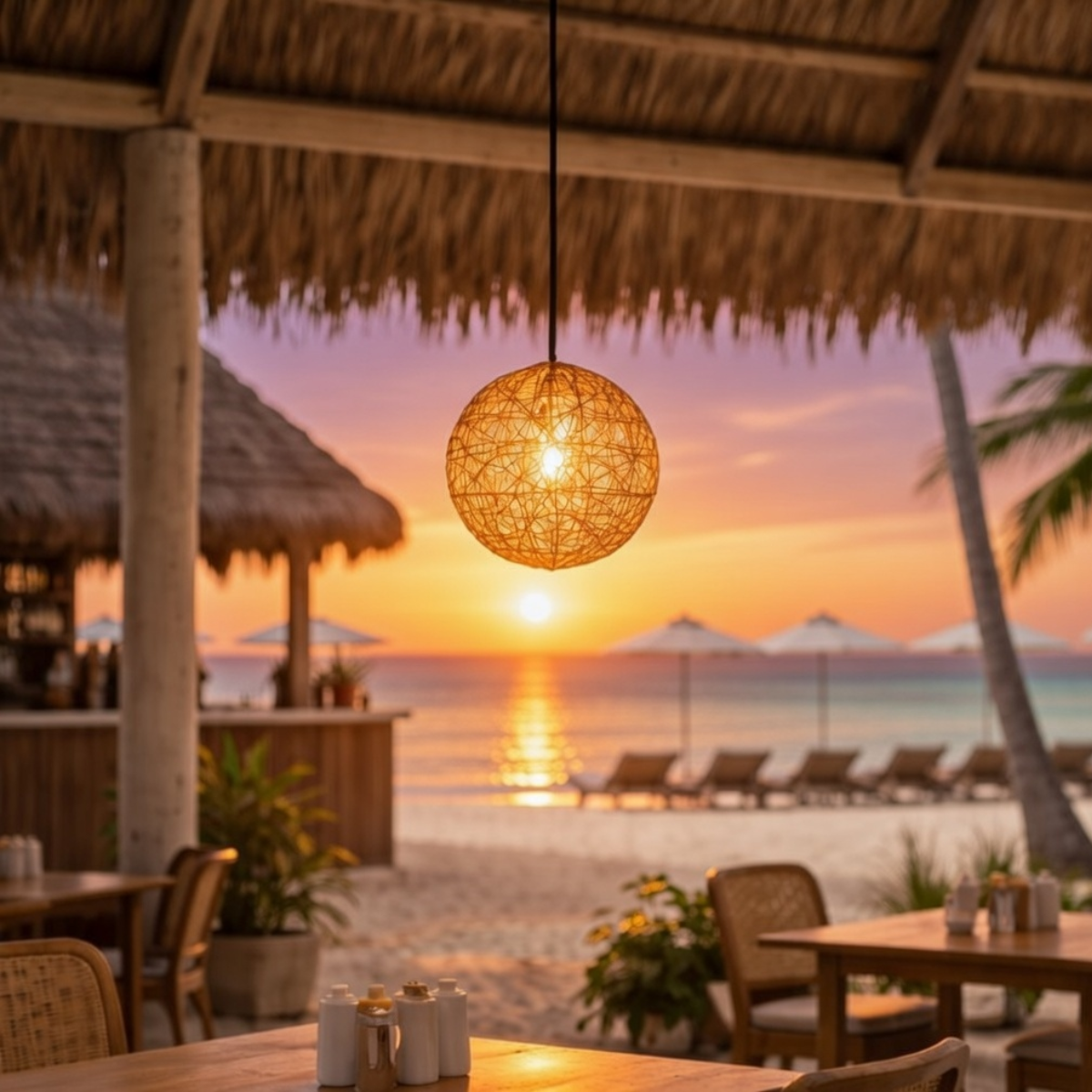 Ver imagem 2 de 2 X Luminárias Pendentes 20cm Globo Rattan Natural Lustre Rústico Bola Teto Lpr20x2