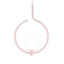 Ver imagem 1 de Pendente Lustre On Loop Rosé com Globo de Vidro Branco