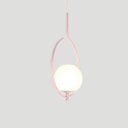 Ver imagem 4 de Pendente Lustre On Loop Rosé com Globo de Vidro Branco