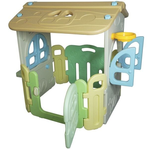 Casinha Infantil Plástico Playground Brinquedo Criança com Cesta Basquete Importway BW-054 - 4