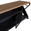 Ver imagem 5 de Rack Tv 60 Polegadas Industrial 160cm 2 Portas Nichos e Led Cor:preto com Mel