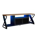 Ver imagem 7 de Rack Tv 60 Polegadas Industrial 160cm 2 Portas Nichos e Led Cor:preto com Mel
