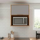 Ver imagem 1 de Armário Aéreo 1 Porta 80cm Microondas Brilhante Celeste Bege/Cinamomo/Platina