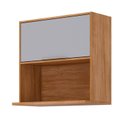 Ver imagem 2 de Armário Aéreo 1 Porta 80cm Microondas Brilhante Celeste Bege/Cinamomo/Platina