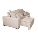 Ver mais imagens de Sofá Retrátil e Reclinável com Molas Cama Inbox Premium 2,12M Tecido em Linho Bege Claro