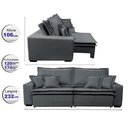 Ver imagem 3 de Sofá Retrátil e Reclinável com Molas Cama Inbox Premium 2,32M Tecido em Linho Cinza Escuro