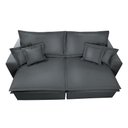 Ver imagem 6 de Sofá Retrátil e Reclinável com Molas Cama Inbox Premium 2,32M Tecido em Linho Cinza Escuro