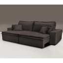 Ver imagem 1 de Sofá Retrátil e Reclinável com Molas Cama Inbox Premium 2,32M Tecido em Linho Marrom