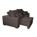 Ver mais imagens de Sofá Retrátil e Reclinável com Molas Cama Inbox Premium 2,32M Tecido em Linho Marrom