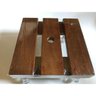 SUPORTE PARA VASO EM MADEIRA QUADRADO COM RODIZIO GEL 30CM X 30CM - 1