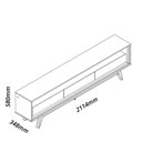 Ver imagem 3 de Rack para Sala com Led Off White com Azul Royal Requinte 2.12 - Gelius Móveis