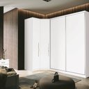 Ver imagem 1 de Guarda Roupa Modulado de Canto 4 Portas 3 Peças Decor Branco