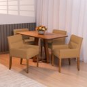 Ver imagem 2 de Kit 4 Cadeiras para Mesa de Jantar Angel Base Madeira Corano Caramelo - Nexta Casa