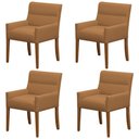 Ver imagem 1 de Kit 4 Cadeiras para Mesa de Jantar Angel Base Madeira Corano Caramelo - Nexta Casa
