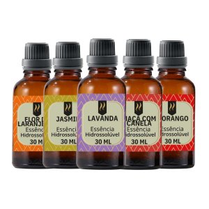 Super Kit 5 Essências a Base Água Hidrossolúvel 30ml Difusor Aroma:kit 9 Momentos