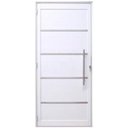 Ver imagem 1 de Porta de Aluminio Lambril Frisos com Puxador Linha Premium:2,10 X 1,00/direita/branco
