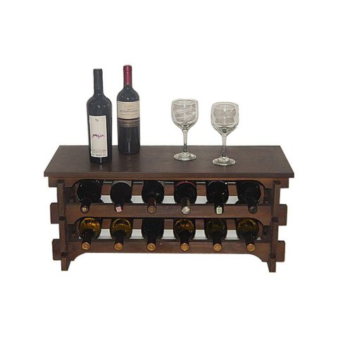 Adega para Vinho 12 Garrafas Tipo Mesinha Cor Embuia C6