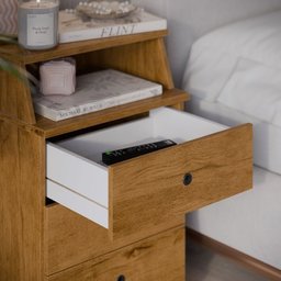 Mesa de Cabeceira Luxo New Freijó - Ej Móveis - 4