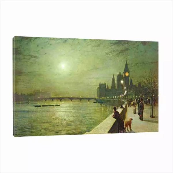 Quadro Reprodução Reflexos No Rio Tâmisa 45x65 Moldura Interna - 1