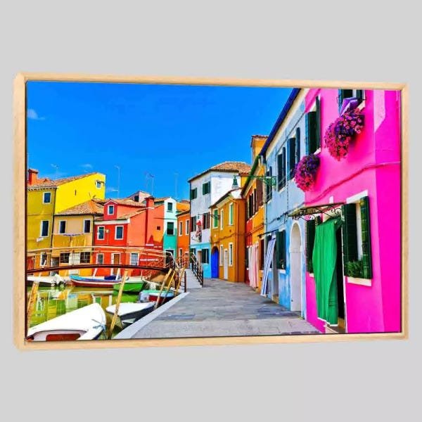 Quadro Paisagem Murano 63x95 Moldura Natural - 1