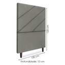 Ver imagem 3 de Cabeceira Solteiro 100 Cm com Frame Cristal Suede Cinza Artte Cinza