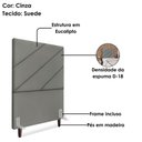 Ver imagem 4 de Cabeceira Solteiro 100 Cm com Frame Cristal Suede Cinza Artte Cinza