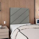 Ver imagem 2 de Cabeceira Solteiro 100 Cm com Frame Cristal Suede Cinza Artte Cinza