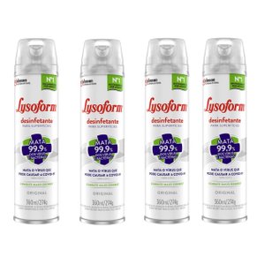 Kit 4 Pçs Lysoforme 360ml Original Desinfetante Superfícies