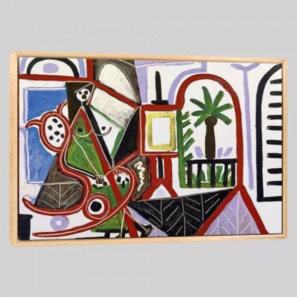Quadro Reprodução Picasso Xi 95x63 Moldura Natural - 1