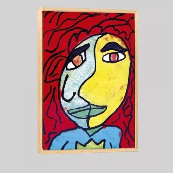 Quadro Reprodução Picasso Iii 95x63 Moldura Natural - 1