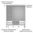 Ver imagem 6 de Guarda Roupa Casal Madesa Lyon Plus 3 Portas de Correr de Espelho 4 Gavetas com Pés