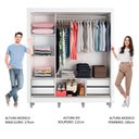 Ver imagem 5 de Guarda Roupa Casal Madesa Lyon Plus 3 Portas de Correr de Espelho 4 Gavetas com Pés