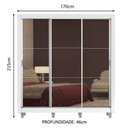 Ver imagem 4 de Guarda Roupa Casal Madesa Lyon Plus 3 Portas de Correr de Espelho 4 Gavetas com Pés