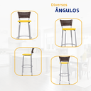 Ver imagem 4 de Kit 3 Bancos Alto Tamborete para Balcão Junco Argila Àrea de Lazer Ilha Bancada bar Churrasqueira