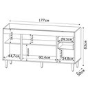 Ver imagem 4 de Balcão Gabinete para Pia 180cm sem Tampo Dallas Castanho/cinza - Lumil