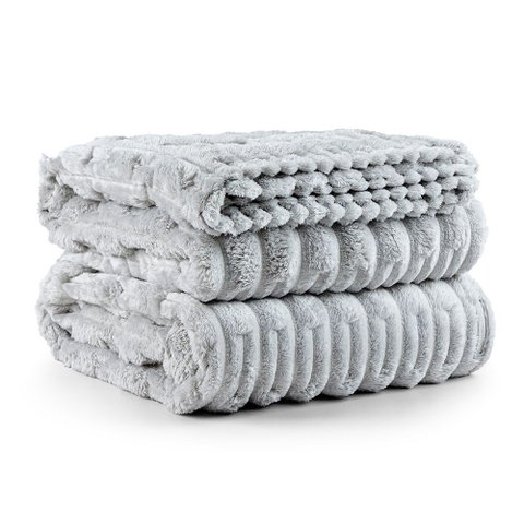 Cobertor Coberta Popcorn Queen Ultrasoft Alto Relevo Dupla Face - Platina
