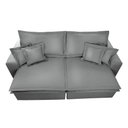 Ver imagem 6 de Sofá Retrátil e Reclinável com Molas Cama Inbox Premium 2,52M Tecido em Linho Cinza Claro