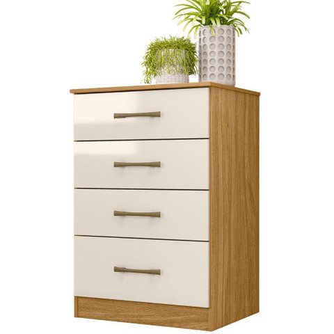 Cômoda Ms913 4 Gavetas Freijó Off White Moval