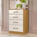 Ver imagem 2 de Cômoda Ms913 4 Gavetas Freijó Off White Moval