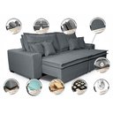 Ver imagem 4 de Sofá Retrátil e Reclinável com Molas Cama Inbox Premium 2,72M Tecido em Linho Cinza Escuro